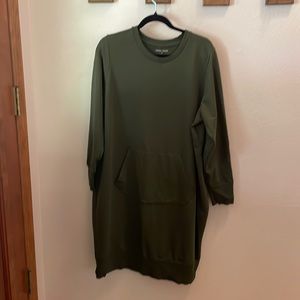 Olive Green Universal Standard Medium Bree Sweatshirt Dress